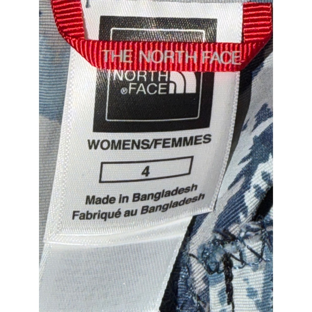The North Face Capri Cargo Pants Women 4 Blue Mountain Camo Hiking Crop‎ Tie Hem - Picture 9 of 12